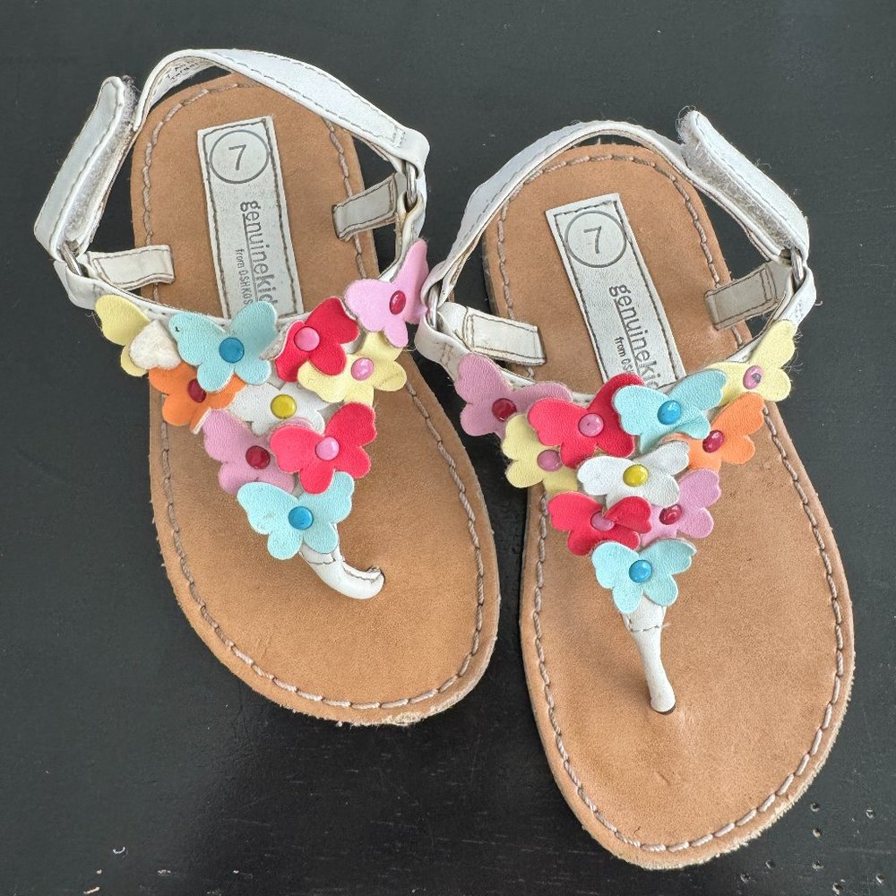 Genuine Kids by OshKosh Cute Floral T-Strap Toddler Sandals Sz 7